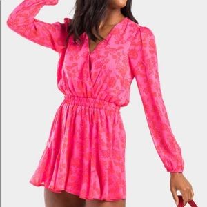 Never worn! Pink chiffon romper